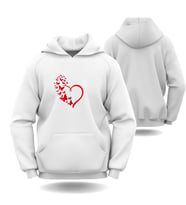 Sevgililer Günü Erkek Kadın Uçan Kelebekler Görselli Kapüşonlu Hoodie Sweatshirt 6004 (Beyaz)