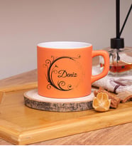 Kişiye Özel Tasarımlı Renkli Nescafe/Çay Fincanları 220 ML & Model No SC-1986 (Turuncu)