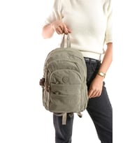 Kadın Sırt Çantası Çok Cepli 30*25 Cm Hafif Klinkır Kumaş Spor Seyahat Çantası Su İtici Kumaş (Bej)