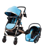 Norfolk  Baby Voyage Air Luxury 5in1 Travel Sistem Bebek Arabası - Ayak Örtüsü Hediye (Mavi)