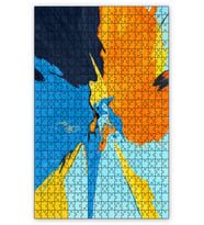 Cakapuzzle Renklerin Patlaması Turuncu Mavi Sarı Puzzle Yapboz MDF (Ahşap) (500 Parça)