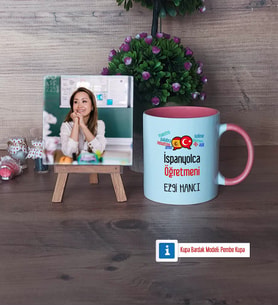 İspanyolca Öğretmeni Fotoğraflı Dekoratif Taş, Kupa Bardak Beyaz HediyeÖğretmenler Günü Hediyesi (Model 6)