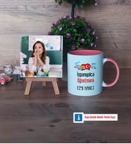 İspanyolca Öğretmeni Fotoğraflı Dekoratif Taş, Kupa Bardak Beyaz HediyeÖğretmenler Günü Hediyesi (Model 6)