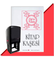 Kişiye Özel  Çerçeveli 10  Kitap Kaşesi (Kırmızı)