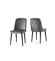 LaLe Modern Yemek Mutfak Sandalyesi 4 Lü Set (Gri)