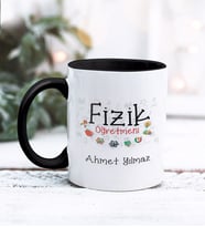 Fizik Öğretmeni Tasarımlı Kişiye Özel Kupa Bardak (Siyah)