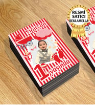 9 Temalı Kişiye Özel Resimli Doğum Günü Magneti  8x6 Cm 10 Adet (Kırmızı)