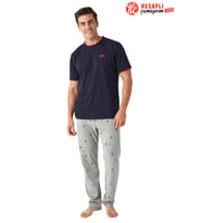 Mod Collection 3410 Erkek Bisiklet Yaka Kısa Kollu Pijama Takım