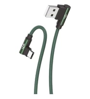 LİNKTECH K594 Safe TYPE-C USB 90 Derece OYUNCU Şarj Kablosu (Yeşil)