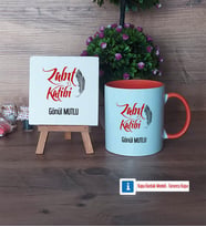 Zabıt Katibi Dekoratif Taş, Kupa Bardak Kırmızı Hediye (Model 12)