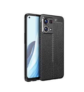 Oppo Reno 7 4G Kılıf Zore Niss Deri Desenli Silikon Kılıf (Siyah)