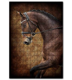 Cakapuzzle Kahve Rengi Koşan At Görseli Puzzle Yapboz MDF (Ahşap) (1000 Parça)