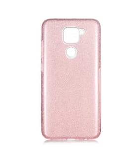 Xiaomi Redmi Note 9 Kılıf Simli Parlak Shining Kapak (Rose)