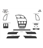 Meriç® Peugeot 306 Ön Torpido Kaplama Maun 13 Parça 1993-1997 (Karbon)