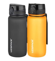 Uzspace 2'li Tritan Matara Seti 650 ml 14 Farklı Renk Seçeneği FiftyFifty (Siyah-Turuncu) (Siyah - Turuncu)