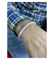 BIL060 El Yapımı Çift Sıralı Tilki Kuyruğu Kazaziye Gümüş Örgü Çift Sıra Tilki Kuyruğu Bileklik