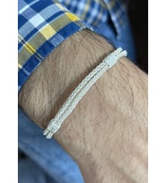 Oksitli Gümüş Örgü Çift Sıra Tilki Kuyruğu Bileklik : Siyah - 18 cm : Siyah - Beyaz - 18 cm : Oksitli - 19 cm (Gümüş)