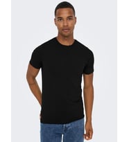 Only & Sons Erkek 2'li Bisiklet Yaka T-shirt - 22021181 (Siyah)