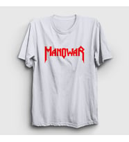 Presmono Unisex Sarı Logo Manowar T-Shirt 63841tt (Beyaz)