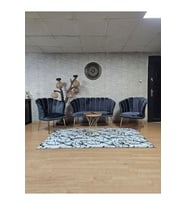 Papatya Çay Seti Koltuk Takımı Gold Sivriltme Ayak, Balkon, Salon, Ofis, Cafe Koltuk Takımı (Füme)