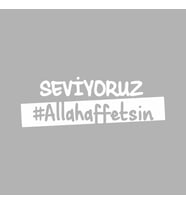 Seviyoruz Allah Affetsin Araba Sticker siyah 17x6 CM (Beyaz)