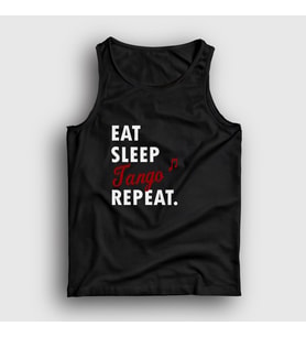Presmono Unisex Beyaz Eat Sleep Tango Repeat Hediye Dance Dansçı Atlet 464569tt (Siyah)
