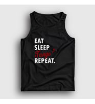 Presmono Unisex Beyaz Eat Sleep Tango Repeat Hediye Dance Dansçı Atlet 464569tt (Siyah)