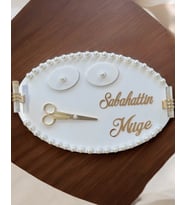 Yearn Gold Söz Nişan Tepsisi (Beyaz)