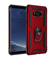 Samsung Galaxy S8 Plus Kılıf Yüzüklü Zırh Tank Vega (Kırmızı)
