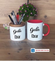 Gelin Kalemlik, Kupa Bardak T Kişiye Özel Hediye (Model 5)