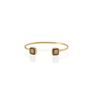 Kadir Jewellery 22 Ayar Altın Kaplama El İşçiliği Zirkon Taşlı Kadın Charm Bileklik (Kahverengi)