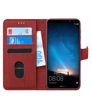 Huawei Mate 10 Lite Kılıf Fabric Book Wallet (Kırmızı)