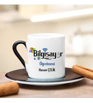 Bilgisayar Öğretmeni Türk Kahvesi Fincanı (Siyah)
