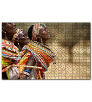 Cakapuzzle Rengarenk Yerel Giysili Afrikalı Kadınlar Puzzle Yapboz MDF (Ahşap) (1000 Parça)