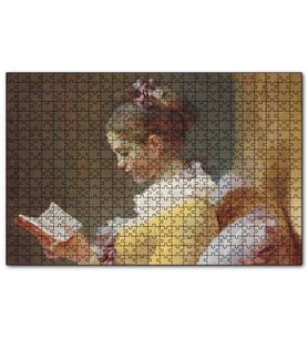 Cakapuzzle Kitap Okuyan Genç Kız Yağlıboya Resim  Puzzle Yapboz MDF (Ahşap) (500 Parça)