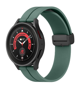 Huawei Watch GT3 Elite-Active 46mm-GT3 Pro-GT3 Se 22mm Uyumlu Coastal Manyetik Tokalı Silikon Kordon (Haki)