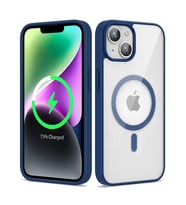 Apple iPhone 14 Kılıf Magsafe Wireless Şarj Özellikli Silikon Zore Ege Kılıf (Mavi)