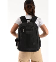 Unisex Sırt Çantası 40*30 Cm Okul Çantası Günlük Spor Çantası Klinkır Kumaş Hafif Çok Cepli Su İtici (Siyah)