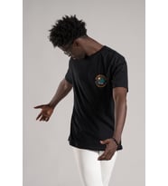 FBI Yarım Oversize (Hafif Bol Kesim) Arkası Baskılı Pamuklu T-shirt (Siyah)