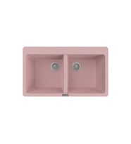 POLEX Cristalüx Granit Evİye P-N9 2 Hazneli Tezgah Altı Ve Tezgah Üstü Mutfak Evyesi 86x50,5cm (Pembe)