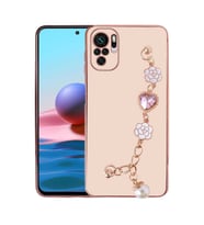 Xiaomi Redmi Note 10 Kılıf El Tutamaçlı Taka Silikon Kılıf (Pembe)