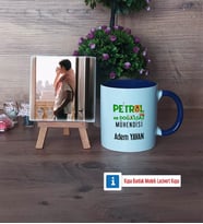 Petrol ve Doğalgaz Mühendisi Fotoğraflı Dekoratif Taş, Kupa Bardak Beyaz Hediye (Model 3)