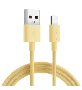 Joyroom İphone USB Renkli Yanmaz Silikon Data Şarj Kablosu (Sarı)