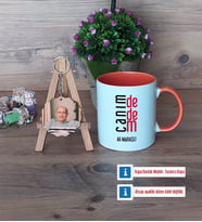 Dedeye Hediye Kupa Bardak Beyaz ve Fotoğraflı Ahşap Anahtarlık Hediye (Model 13)