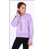 Toontoy Kız Çocuk Nakış Detaylı Sweatshirt (Lila)
