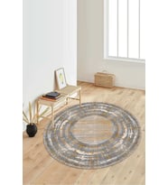 Dijital Baskılı Kaymaz Taban Yıkanabilir Yuvarlak Salon Halısı Koridor Halısı Paspas NDY-HY-1267 (Vizon)