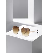 Polo Air UV400 Korumalı Kristal Kare Kadın Güneş Gözlüğü Kahverengi Gold Renk PLG-2061C2