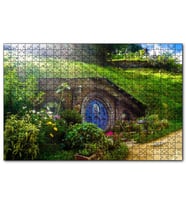Cakapuzzle Hobbit Evi ve Bahçesi  Puzzle Yapboz MDF (Ahşap) (500 Parça)