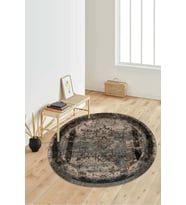 Dijital Baskılı Kaymaz Taban Yıkanabilir Yuvarlak Salon Halısı Koridor Halısı Paspas NDY-SD-278 (Kahverengi)