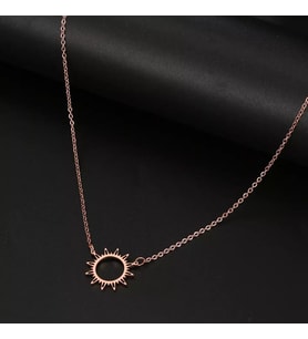 Kişiye Özel 925 Ayar Gümüş Güneş Kolye (Rose)